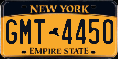 NY license plate GMT4450
