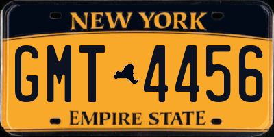 NY license plate GMT4456