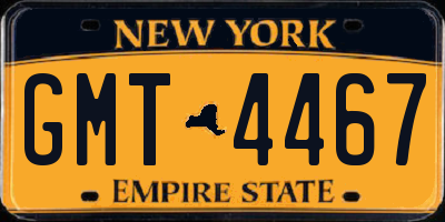 NY license plate GMT4467