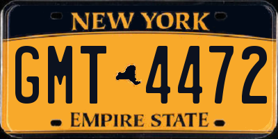 NY license plate GMT4472