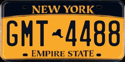 NY license plate GMT4488