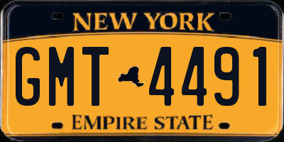 NY license plate GMT4491