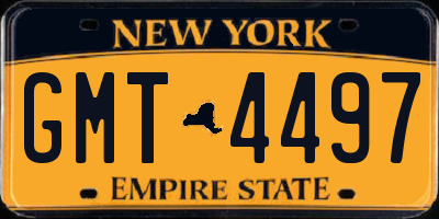 NY license plate GMT4497