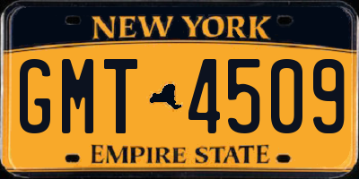 NY license plate GMT4509