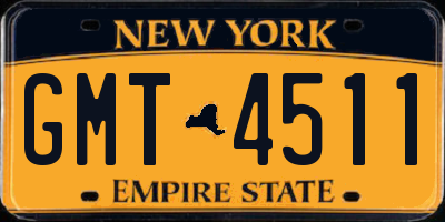 NY license plate GMT4511