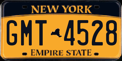 NY license plate GMT4528