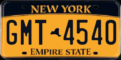 NY license plate GMT4540