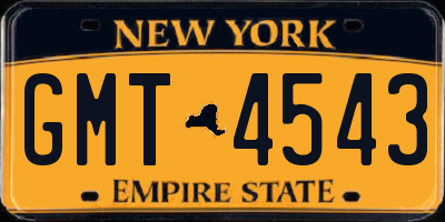 NY license plate GMT4543