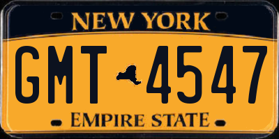 NY license plate GMT4547