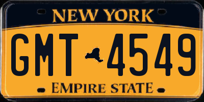 NY license plate GMT4549