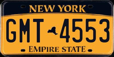 NY license plate GMT4553