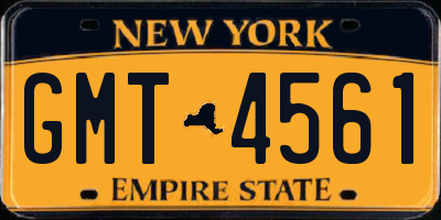 NY license plate GMT4561