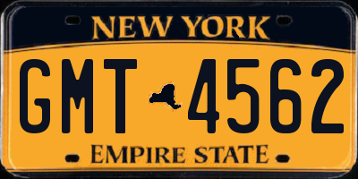 NY license plate GMT4562