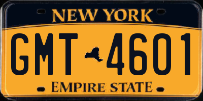 NY license plate GMT4601