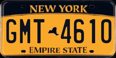 NY license plate GMT4610