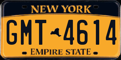 NY license plate GMT4614