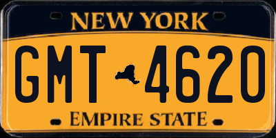 NY license plate GMT4620