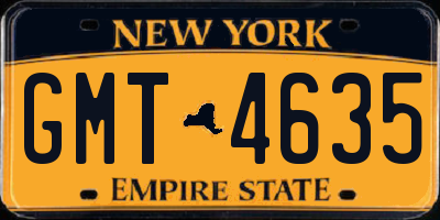 NY license plate GMT4635