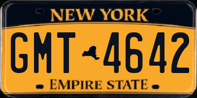 NY license plate GMT4642