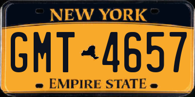 NY license plate GMT4657
