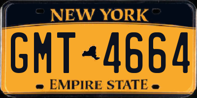 NY license plate GMT4664