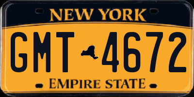 NY license plate GMT4672