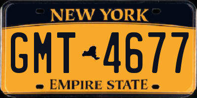 NY license plate GMT4677