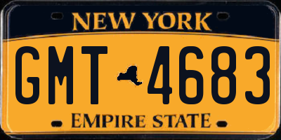 NY license plate GMT4683