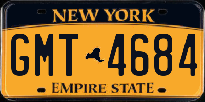 NY license plate GMT4684