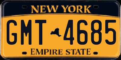 NY license plate GMT4685