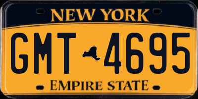 NY license plate GMT4695