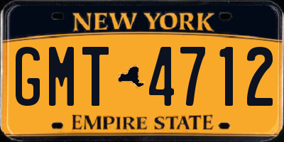 NY license plate GMT4712