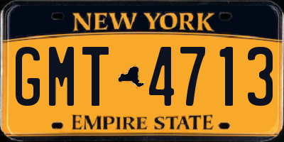 NY license plate GMT4713