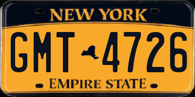 NY license plate GMT4726