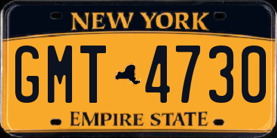 NY license plate GMT4730