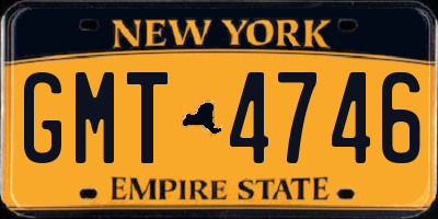 NY license plate GMT4746