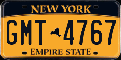 NY license plate GMT4767