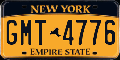 NY license plate GMT4776