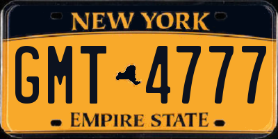 NY license plate GMT4777