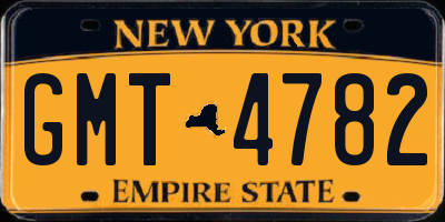 NY license plate GMT4782