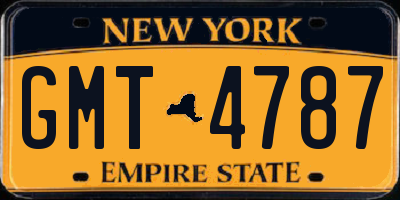 NY license plate GMT4787