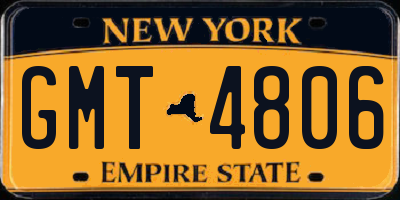 NY license plate GMT4806