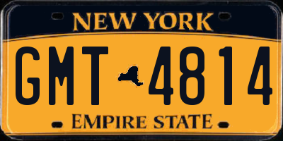 NY license plate GMT4814