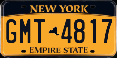 NY license plate GMT4817