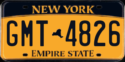 NY license plate GMT4826