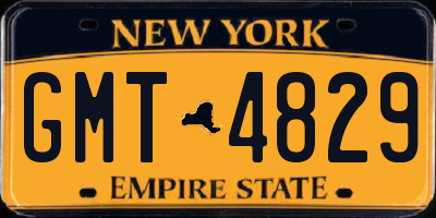 NY license plate GMT4829