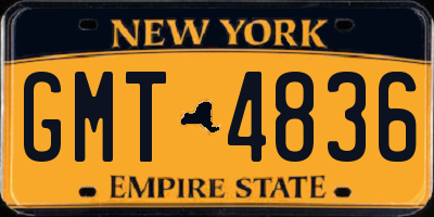 NY license plate GMT4836