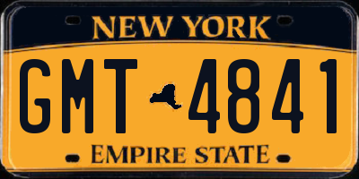 NY license plate GMT4841