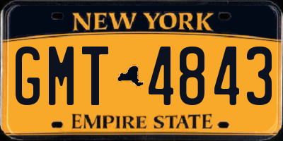 NY license plate GMT4843