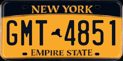 NY license plate GMT4851